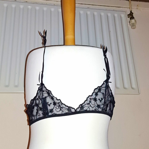 Black lace sheer floral - lace,