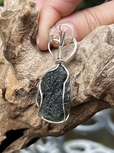 Moldavite and 925 silver - moldavite,