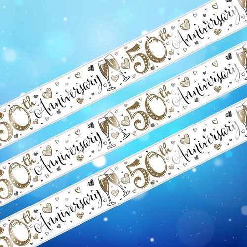 50th golden anniversary banner - golden,