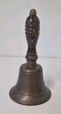 Vintage Brass Hand Bell Teacher / Servant / Reception Wood Handle