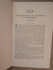 eschatology epistle hebrews  c k barrett signed   bible new testament