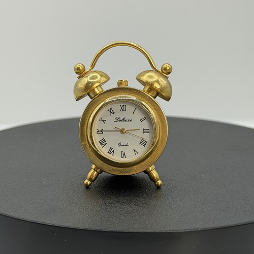 Vintage miniature brass alarm - brass,