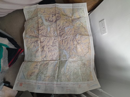 Vintage tourist map lake - map,