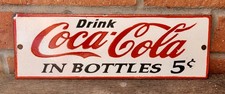 SUPERB RECTANGULAR COCA-COLA / COKE ENAMEL SIGN - MANCAVE / GARAGE / KITCHEN