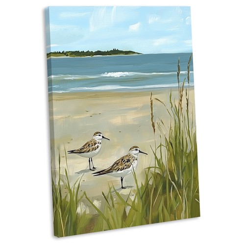 Sandpipers canvas wall art - sandpipers,