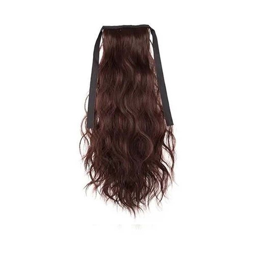 Wavy drawstring ponytail - wavy,