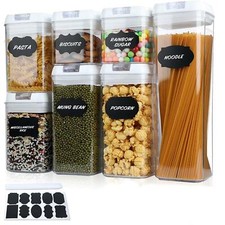 7pc White Airtight Food