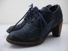 Women's UK 5 US 7 sz 38 Feud Britannia Blue Cap-Toe Leather Shoes Bootie Lace-Up