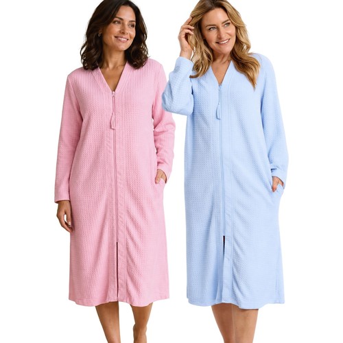 Ladies waffle zip through - waffle,