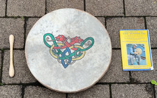 MALACHY KEARNS 16" BODHRAN DRUM - BEATER , BOOK AND ORIGINAL LABEL ATTACHED