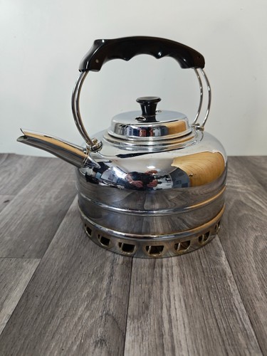 Vintage chrome stovetop kettle - vintage,