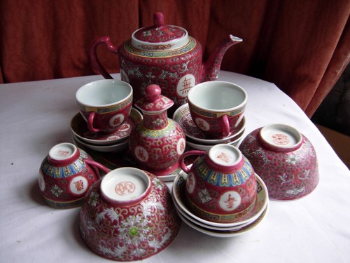 Chinese porcelain mun - porcelain, shou
