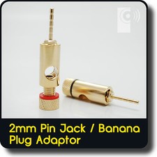 2 x Professional 2mm Gold Plated Pin Connectors / Banana plug Adaptor (PJ1)