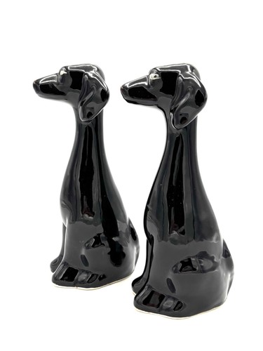 Ceramic black glaze dog - ceramic,