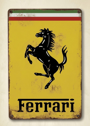Ferrari yellow metal sign - ferrari, –