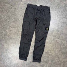 Stone Island Charcoal Stretch Cotton Cargo Trousers Type-RE - 36"