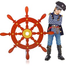 4 ft Pirate Ship Wheel Cardboard Cutout Stand up Halloween Pirate Ship Decora...