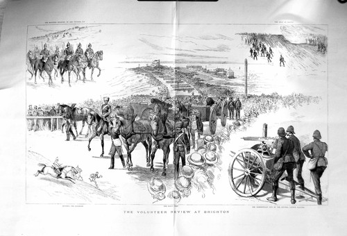 Old antique print 1885 - old,