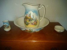 Reduced In Price Antique Wash Jug And Bowl Falcon ware genuine Antique 1900s