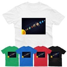 Space Planets T Shirt Astronaut Solar System Mens Kids Boys Tee Funny Gift Xmas