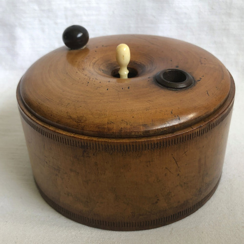 Antique treen boxwood cased - antique,