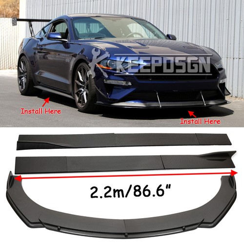 Carbon look front bumper lip - front,