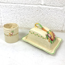 Vintage Royal Staffordshire Pottery  Cheese Dish & Beaker AJ Wilkinson 50s
