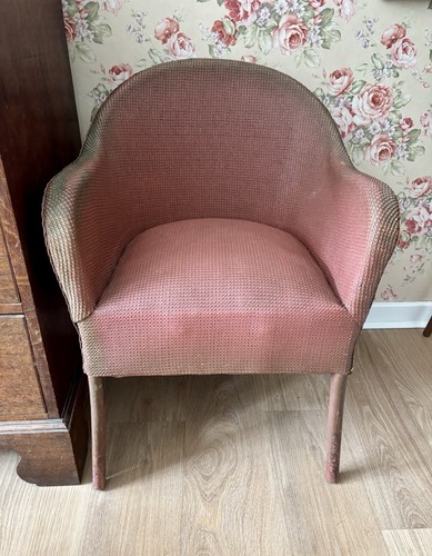 Vintage pink wicker chair - vintage,