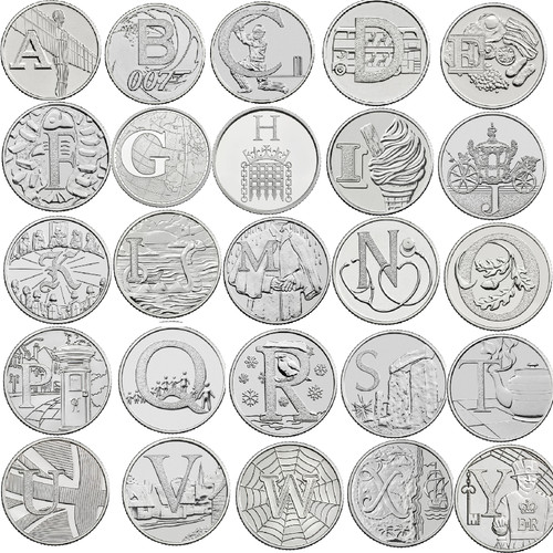 10p alphabet - alphabet, pence