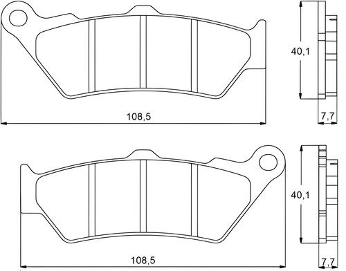 Rear recessed brake pads for - brake,