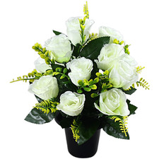 Potted Silk Rose for Dining