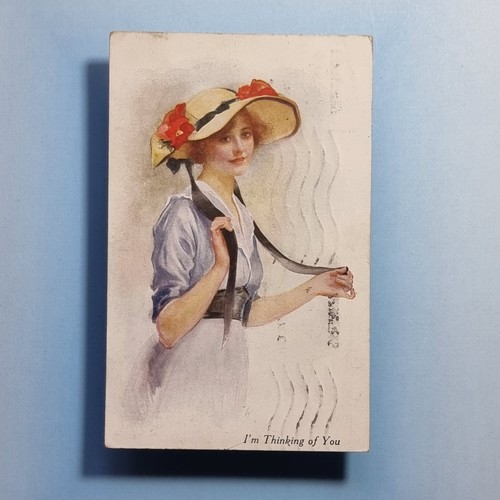 Glamour girl postcard - girl, 1919
