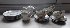 Lucky Dragon Porcelain Tea Set 1940s Lithophane Geisha Girl              T22.11
