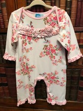 Albetta Baby Pink & White Floral All-in-One Romper Playsuit - 6-12 Months - New
