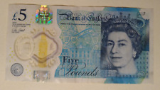 Collectable Bank of England British £5 Polymer Note Serial AA41 479461 Circ.