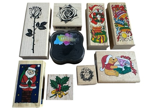 Wooden rubber stamps bundle - stamps,
