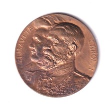1913 ROMANIA BALKANS DEFENCE MEDAL, KING CAROL I  ELISAVETA D4