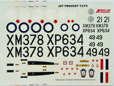 Decals : BAC Jet Provost T.3/4 Aeroclub 1:48 K441