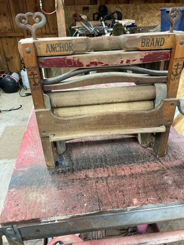 Antique wooden clothes wringer - antique,