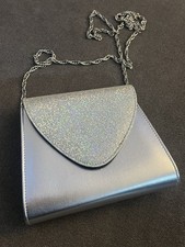 Silver Glitter Envelope Clutch