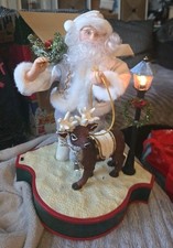 B&D Vintage Musical light up animated Santa Claus & Reindeer Retro Kitsch