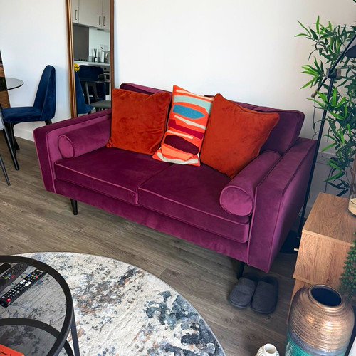 Velvet purple modern seater - velvet,
