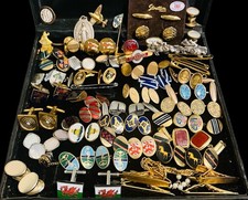 Lot Vintage Antique Cufflinks Incl Enamel, Pictures, Rolled Gold GP Large Lot