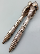 ANTIQUE WALKER & HALL 5" NUT CRACKER Silver Plated W&H Flag Hallmark  TARNISHED