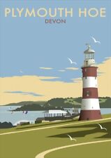 Plymouth Hoe Devon | Lighthouse | Vintage Poster | A1, A2, A3