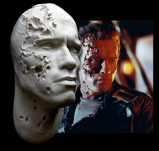Arnold Schwarzenegger Terminator Life Mask T2 Stage 4 Battle Damage Endoskull   