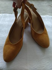 Yellow ochre suede slingback Next heels Size 7UK/41EU