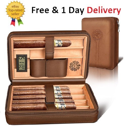 Cigar humidor leather cedar - cigar,