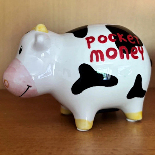 Ceramic cow piggy bank money - cow,