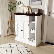 Sideboard,Wooden Storage Cabinet w/ Adjustable Shelf,Modern Kitchen Cupboard Rzo